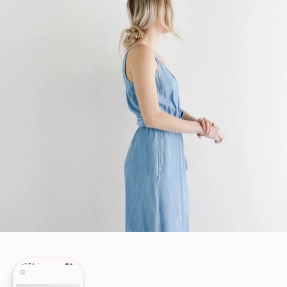 Bella Dahl Size Small P2P 18 Inch Blue Sleeveless Midi Dress